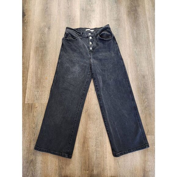 Levis Mile High Crop Wide-Leg Womens Denim Jeans size 28x24 Button Fly 5 pocket - Picture 1 of 9
